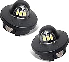 RUXIFEY LED License Plate Lights Tag Light Lamp Assembly Compatible with Ford F150 F250 F350 Super Duty Ranger Explorer Bronco Excursion Expedition, 6500K Black, Pack of 2