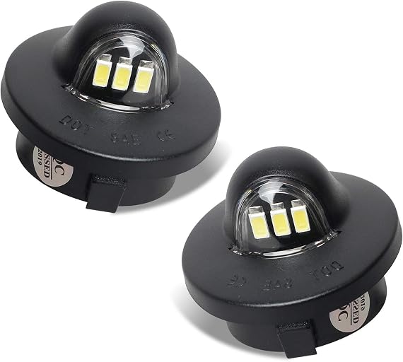RUXIFEY LED License Plate Lights Tag Light Lamp Assembly Compatible with Ford F150 F250 F350 Super Duty Ranger Explorer Bronco Excursion Expedition, 6500K Black, Pack of 2