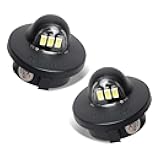 RUXIFEY LED License Plate Lights Tag Light Lamp Assembly Compatible with Ford F150 F250 F350 Super Duty Ranger Explorer Bronco Excursion Expedition, 6500K Black, Pack of 2