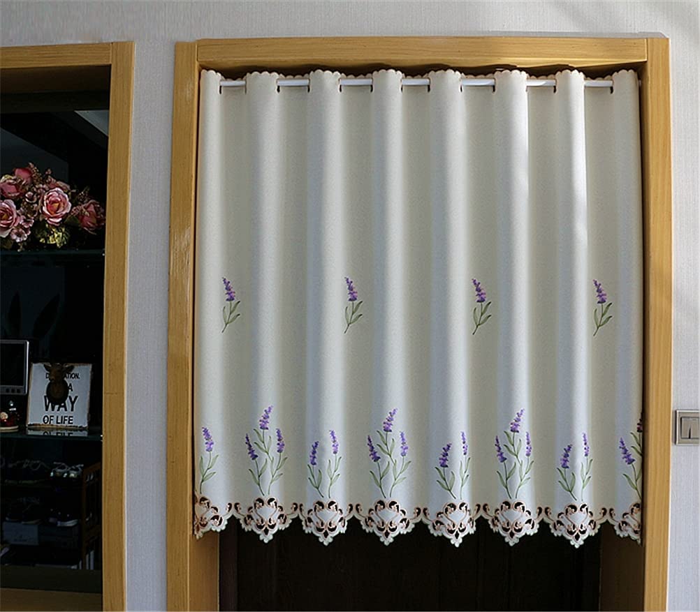 Cortina corta opaca tipo cenefa de café bordada de estilo rústico decorativo para cocina