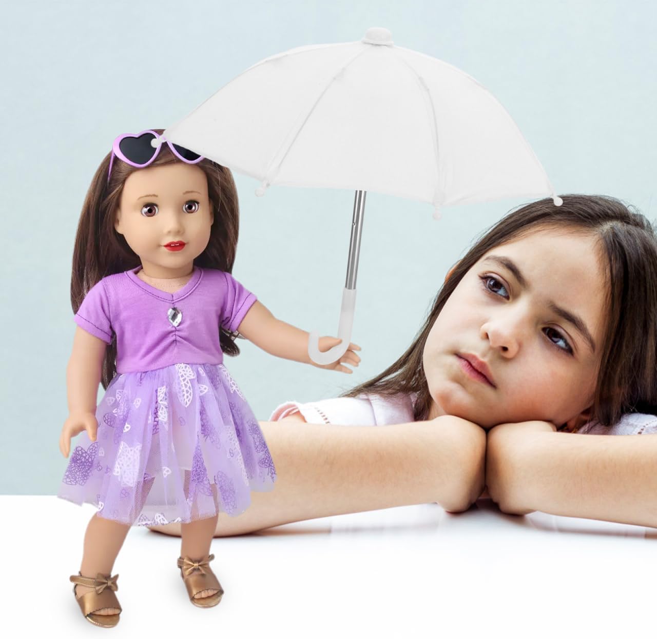 Vaguelly 5sets Miniature Model Toy Doll House Umbrella Decorative Mini Umbrella Unique Design 2pcs*5