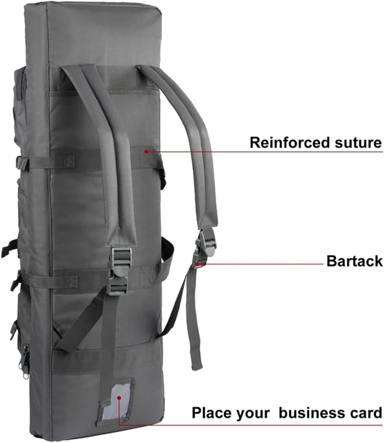 Double Case 32-48 Inch Backpack For Outdoor Shooting & Hunting Storage(GRAY COLOR)