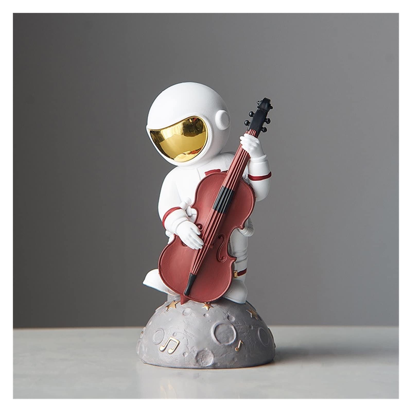 TYUTYU Astronaut Figurines For Interior Creative Resin Music Space Man Miniatures Home Decoration Desk Accessories For Living Room Gift (Color : Cello Astronaut)