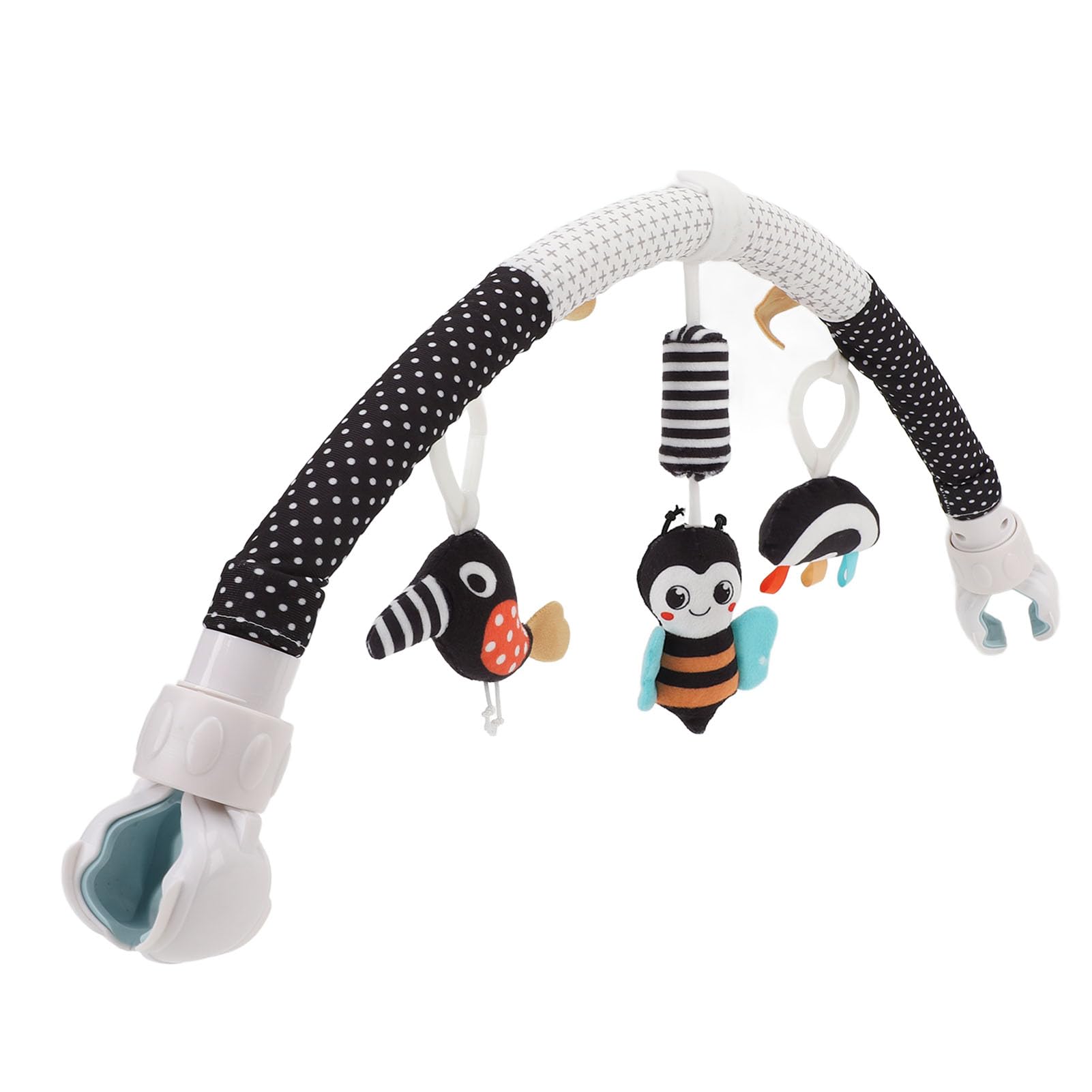 Pilipane Mobile à Clipser pour Arche de bébé, Stimulant Les Sens et développant la motricité de bébé, transat pour Poussette, matériau en Peluche Doux, léger et sûr. (Abeille)