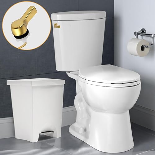 Miniatura 6 de Hibbent Paquete de 2 palancas universales de repuesto para tanque de inodoro, manijas de viaje de repuesto para mango de inodoro con cadenas de