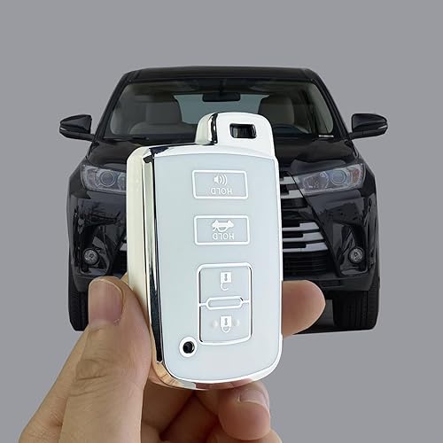 Miniatura 4 de Yuebutor Funda para llavero compatible con Toyota Highlander Camry RAV4 Corolla Avalon Tocoma Tundra 4Runner Sequoia Accesorios Protector de carcasa
