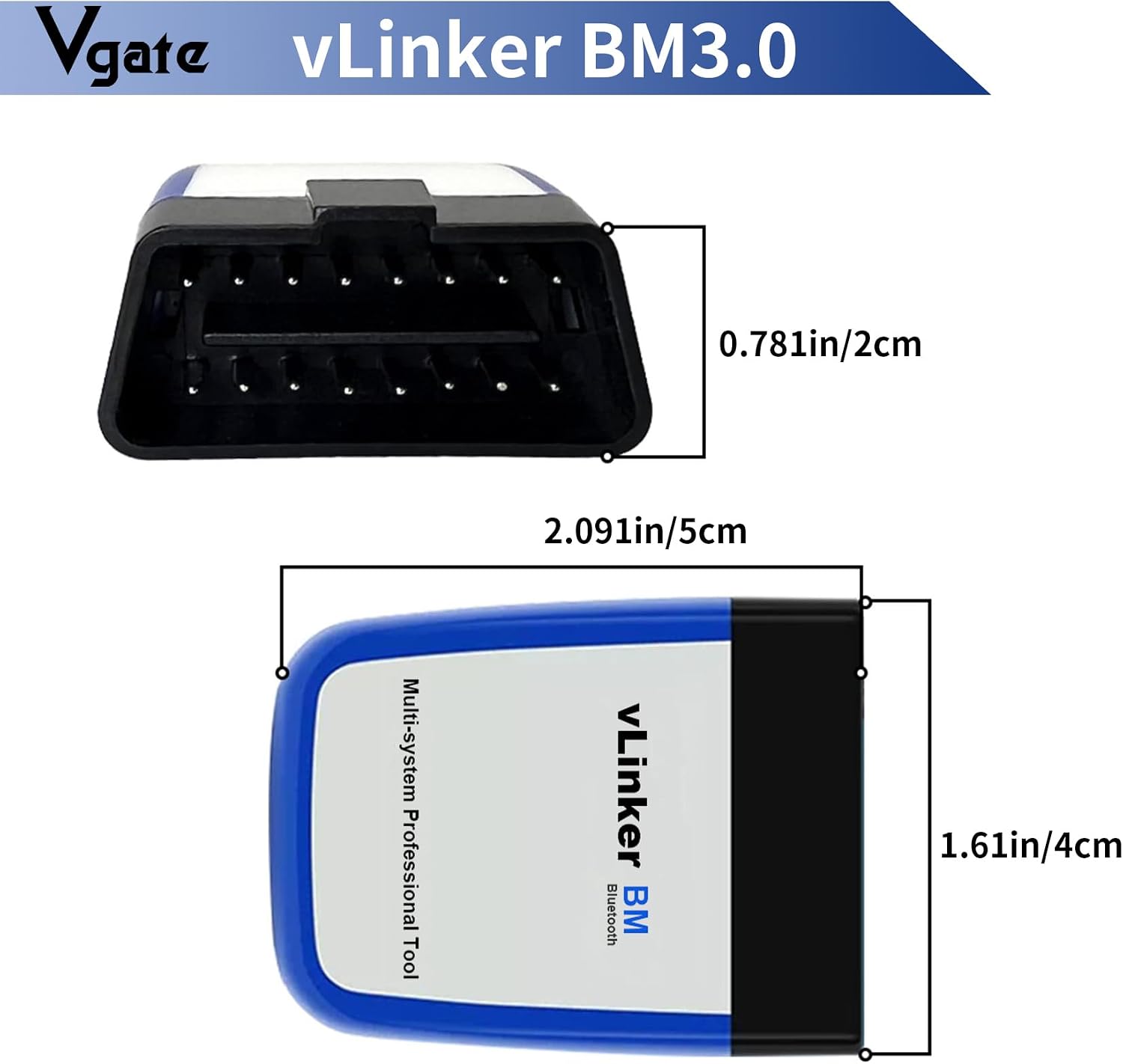 Vgate vLinker BM3.0 Bluetooth OBD2 Scanner Diagnostic Tool Bimmercode, Code Reader for BMW, Supports Android & Windows