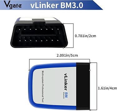Vgate vLinker BM3.0 Bluetooth OBD2 Scanner Diagnostic Tool Bimmercode, Code Reader for BMW, Supports Android & Windows