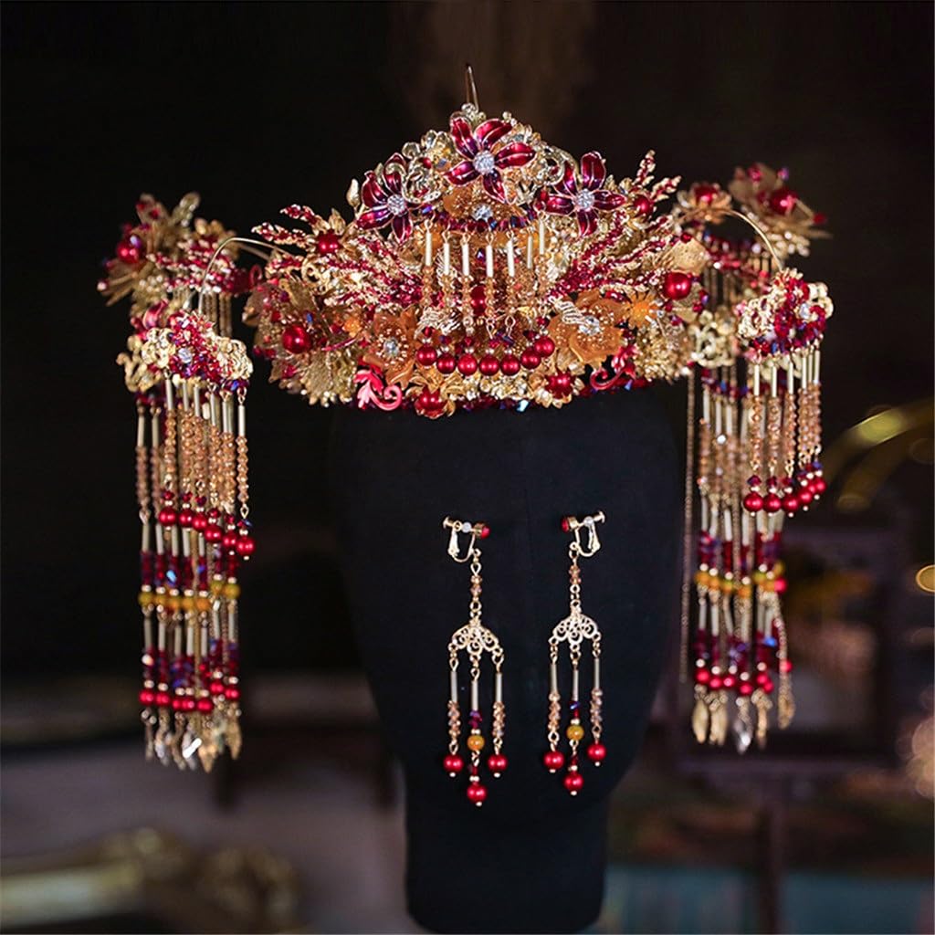 Bride Xiuhe Tiara Chinese Retro Palace Phoenix Crown Classical Clothing Accessories