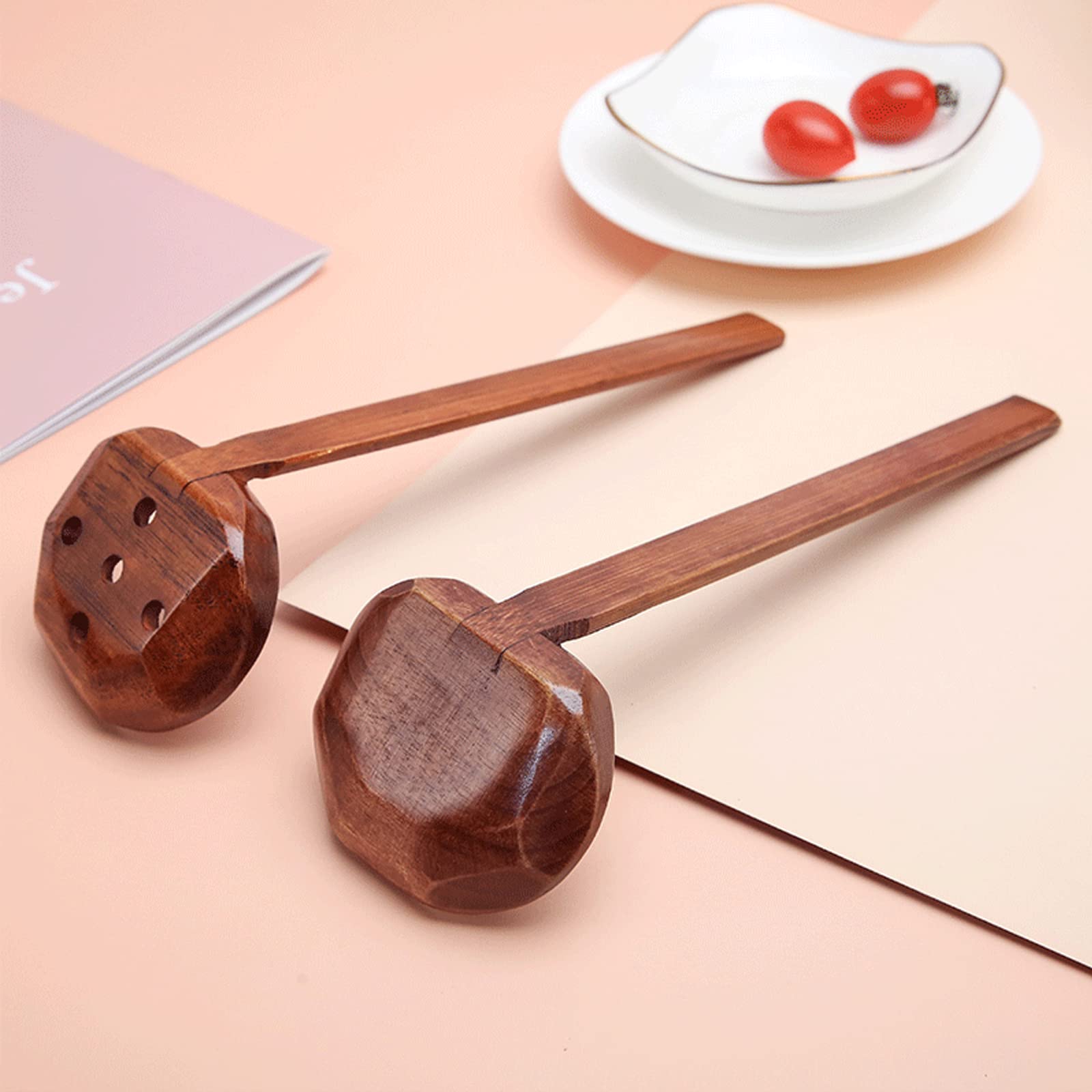Set Di 4 Cucchiai Di Legno Grandi Con Manico Lungo – Mestoli E Colini In Bambù E Nanmu, Per Cucina Giapponese E Ramen