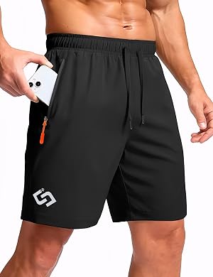 Lightweight Athletic Shorts Men Running Short Mens Zipper Pockets Quick Dry Fit Gym Yoga Basketball Workout
