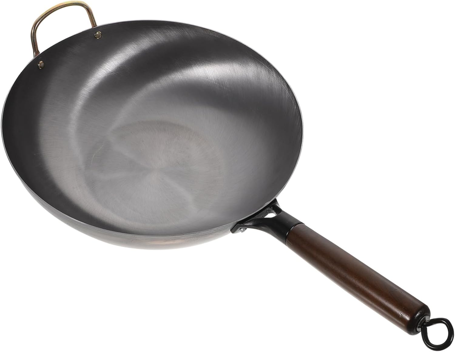 VOSAREA Multifunctional Wok Iron Frying Pan Flat Bottom Cooking Pot for Stir-fry Boiling and Steaming Non-stick Household Kitchen Essential and Easy to Clean