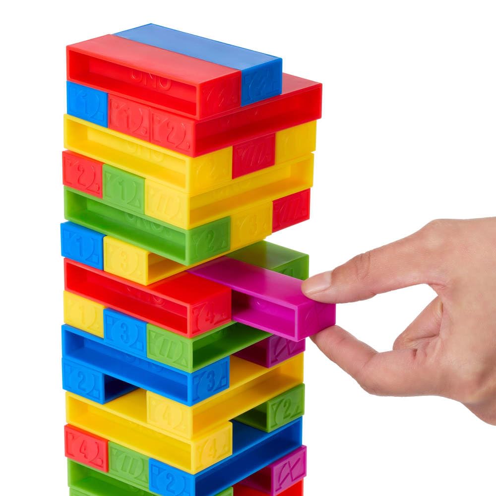 UNO Stacko - Gioco Di Società Con Blocchi Impilabili Colorati - 45 Pezzi - Mattel