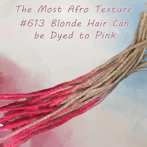 Miniatura 7 de Cabello humano afro ajustado para rastas, ideal para hacer mechas, reparar extensiones, torcer o trenzas, 4 manojos por paquete, rubio claro #613 de