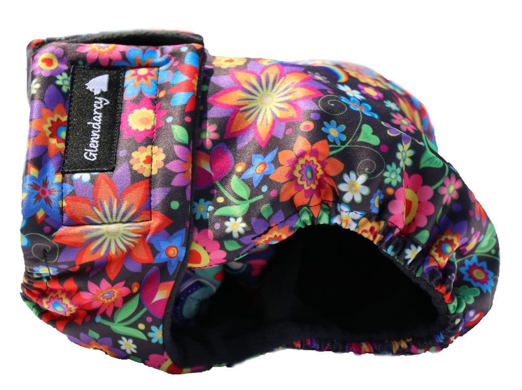 Glenndarcy No Tailhole Dog Season Nappy - French Bulldog - (Medium Pants only, Flowers)