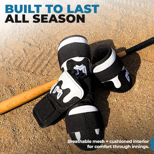MediCaptain™ TripleGuard – Complete Baseball Protection Kit for Hitters | Hand, Elbow & Leg Guards | Pro-Level Comfort, Breathable Mesh, Impact-Deflecting Design (Black, Adults (Ages 14+)) - Thumbnail 6