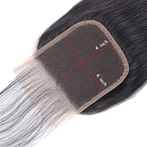 10 Inch Short Hair Bundles 10A Brazilian Straight Virgin Hair 4 Bundles With Closure Straight Hair 100% Unprocessed Straight Human Hair Extensions 50G/Pcs Natural Color (10"10"10"10" With 10" Closure) #TOP4