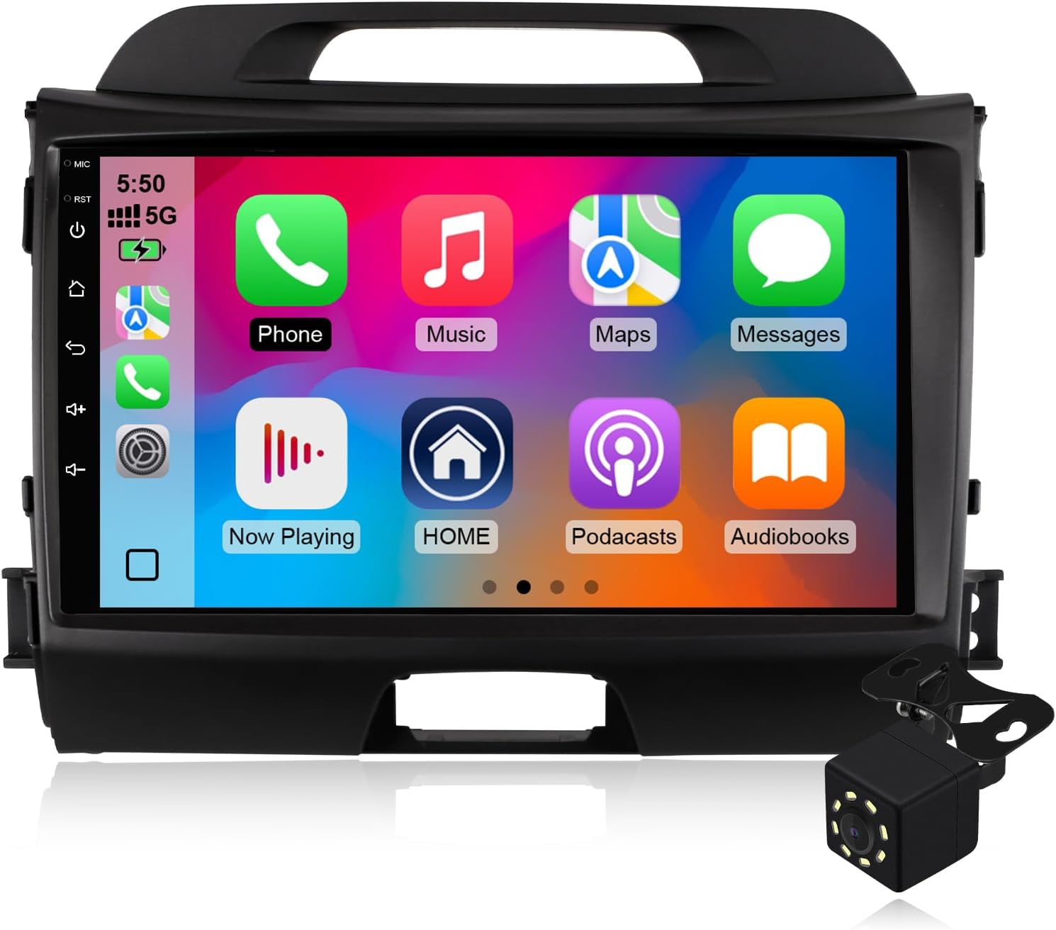 4Core+32GB Android 14 Double Din Car Stereo for KIA Sportage 3 2010-2016 with 9 Inch Touchscreen Radio Built-in Wireless Carplay/Android Auto/GPS/Bluetooth/FM/AUX-in/SWC/Backup Camera