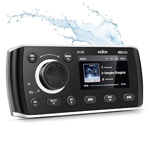 Marine Bluetooth Stereo Audio Video Receiver AM FM Radio MECH Less for Yacht Power Sport