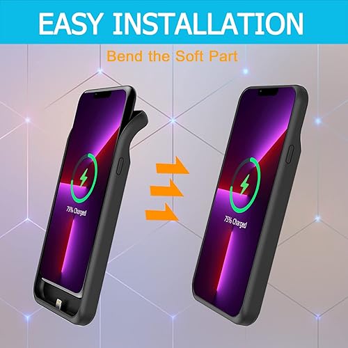 Miniatura 3 de Funda de batería para iPhone 13 Pro Max, batería recargable portátil extendida de 10800 mAh, compatible con carga inalámbrica Qi compatible con