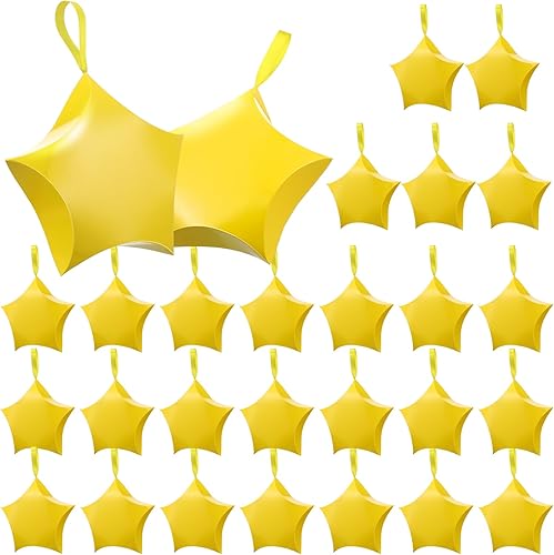 28 cajas de regalo de fiesta en forma de estrella, cajas de dulces temáticas con cintas, cajas pequeñas de golosinas, cajas de regalo de fiesta