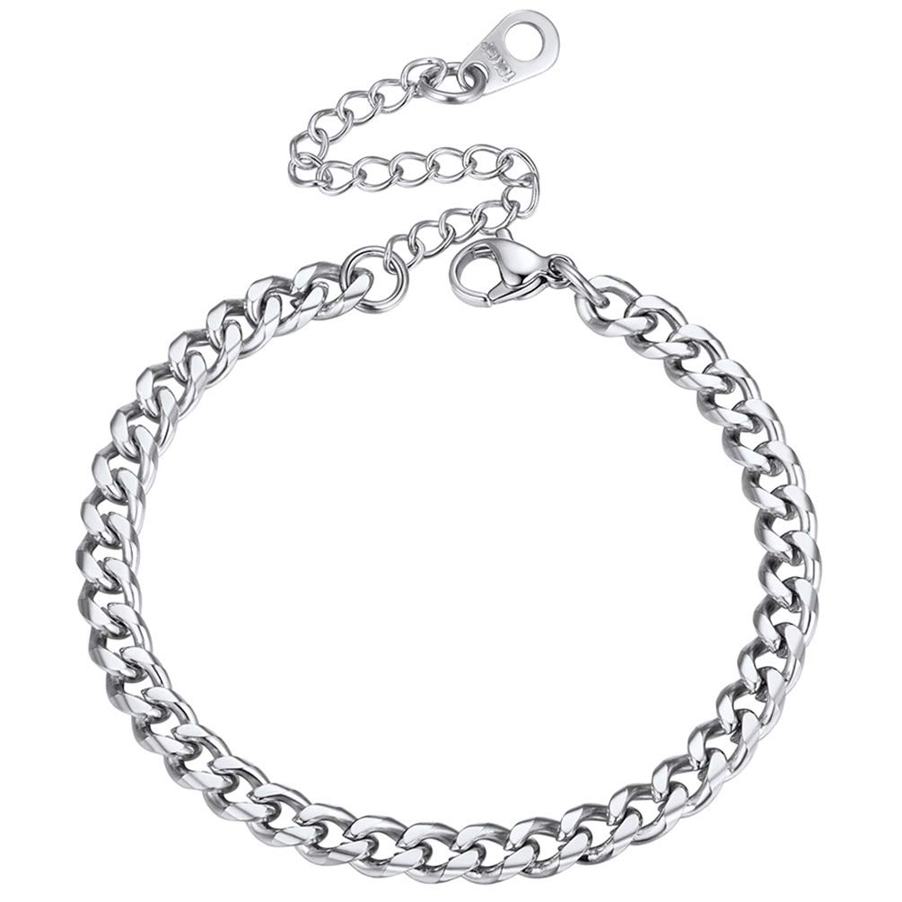 PROSTEEL Pulsera para Hombre Cadena Cubana de Acero Inoxidable 6mm/10mm/14mm de Ancho, 19cm 21cm de Longitud, Dorado/Negro/Plateado Opcional