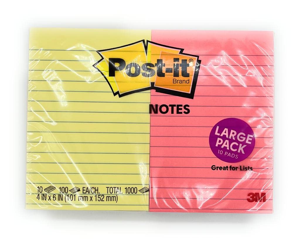 Post-it Note, 1000 fogli, 10 pezzi, colori assortiti, 10 pastiglie