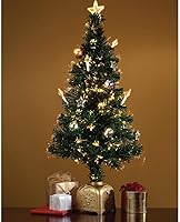 Vista 2 de HOLIDAY PEAK 3’ Musical Spinning Fiber Optic Christmas Tree, Pre-Lit and Fully Decorated Revolving Tree