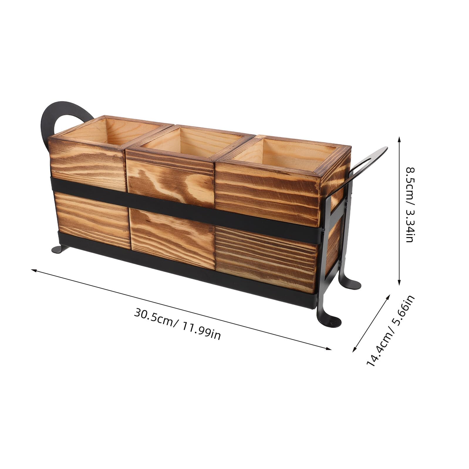 Hemobllo Range-ustensiles Bois Compartimenté Organiseur Couverts et Pinceaux Maquillage Support de Rangement Cuisine et Bureau Bois Massif Élégant et Facile à Nettoyer
