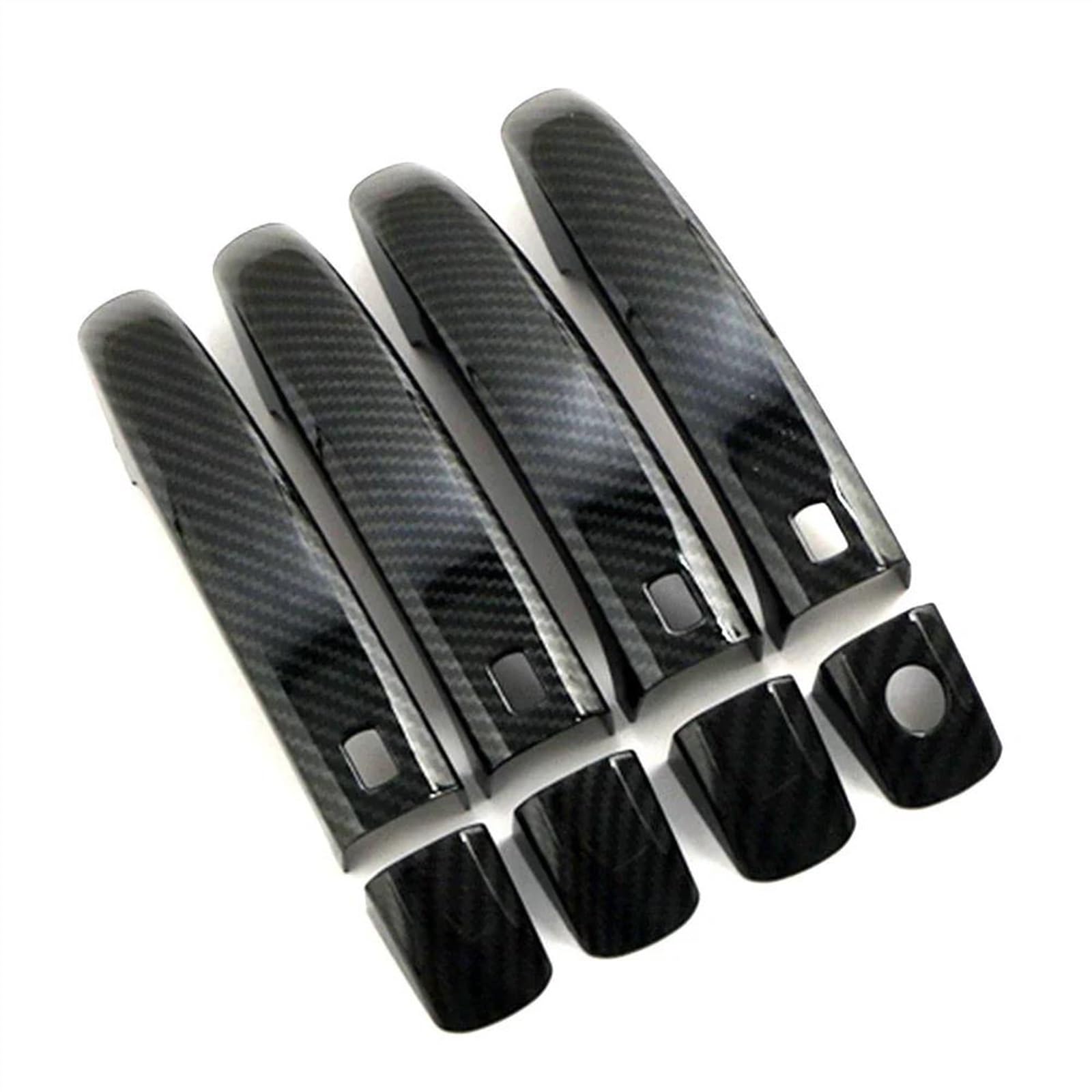 JTWMTY Car Exterior Chrome Refit Carbon Door Handle Cover Trim Garnish Sticker for Q3 Q5 A4 B8 2008-2017(Carbon)