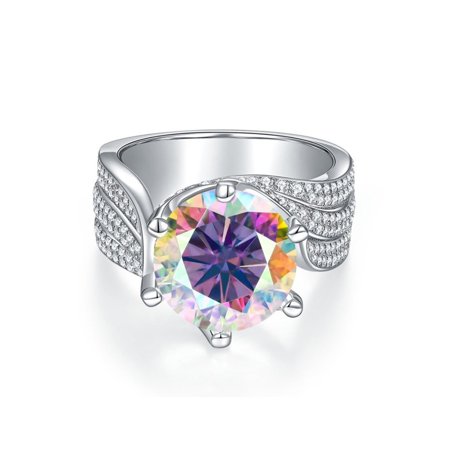 Bague de fiançailles Moissanite 5ct : éclat éternel sans rayure VVS1