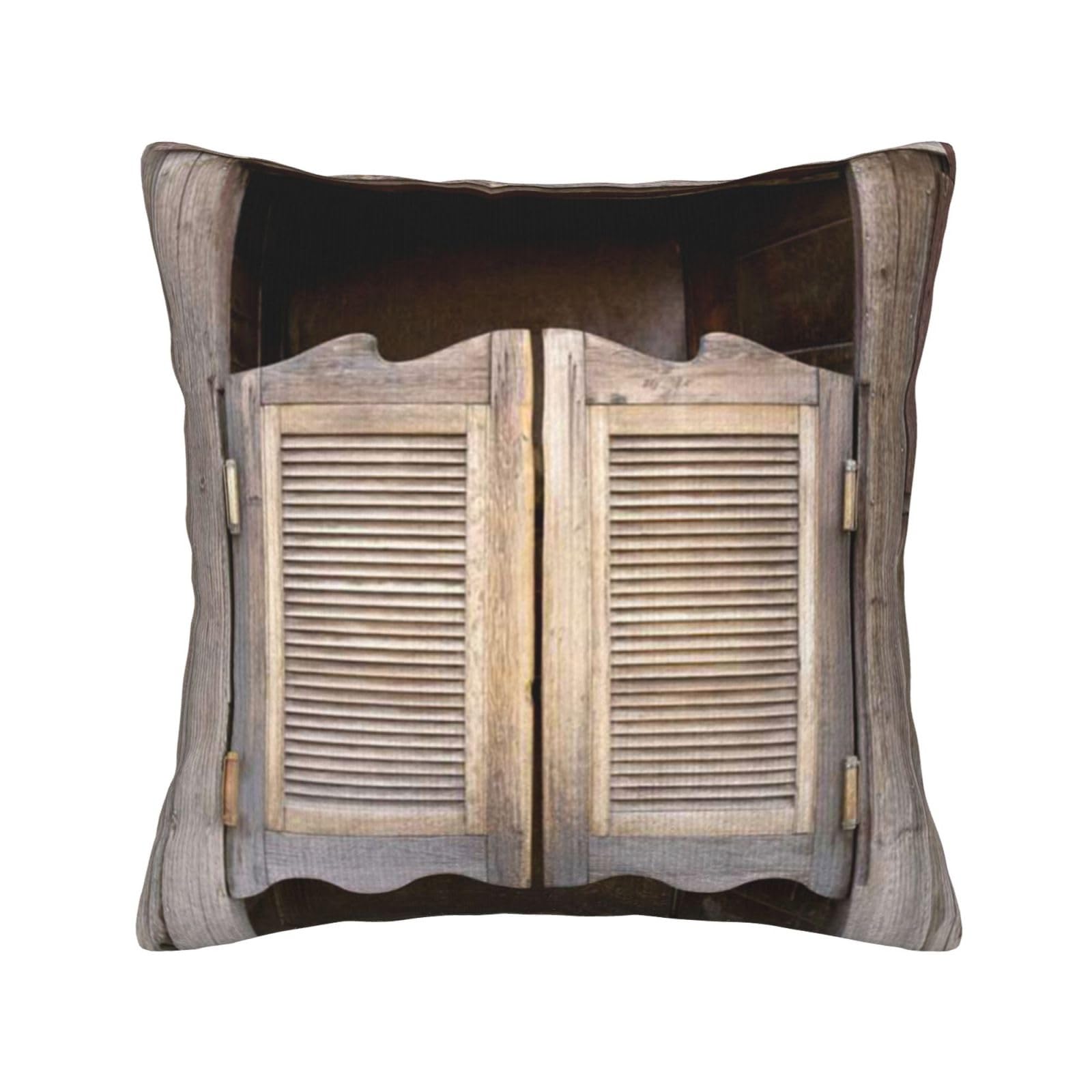 Housse de coussin velours côtelé doux et résistant imprimé Western Country