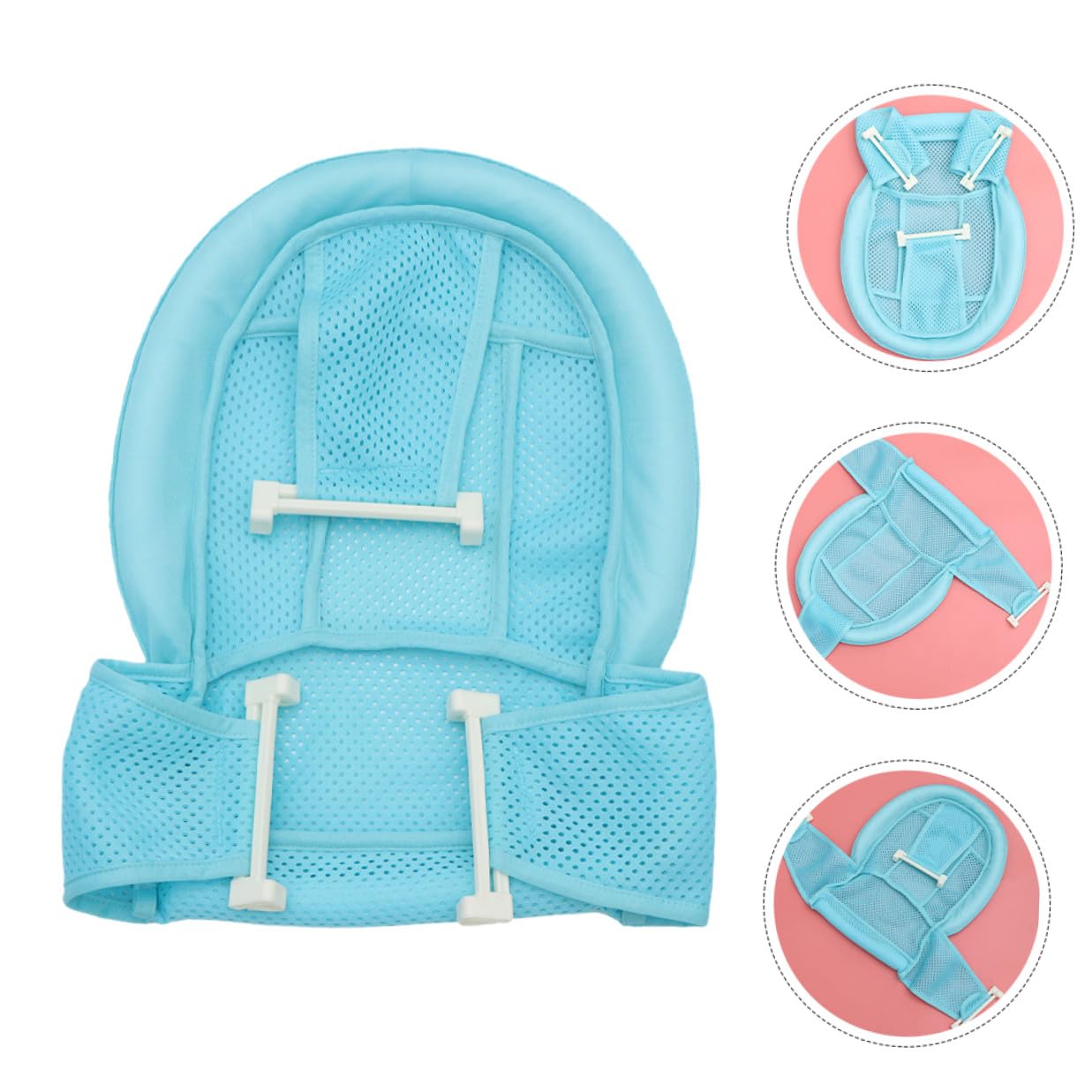 2pcs Bath Support Seat for Tub Bathtub Seat with Anti-Slip Mesh Comfortable for Newborns Bathing