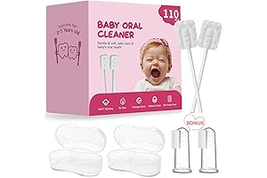 110-Piece Baby Tongue Cleaner and Toothbrush Kit for Newborn Oral Hygiene (0-36 Months)