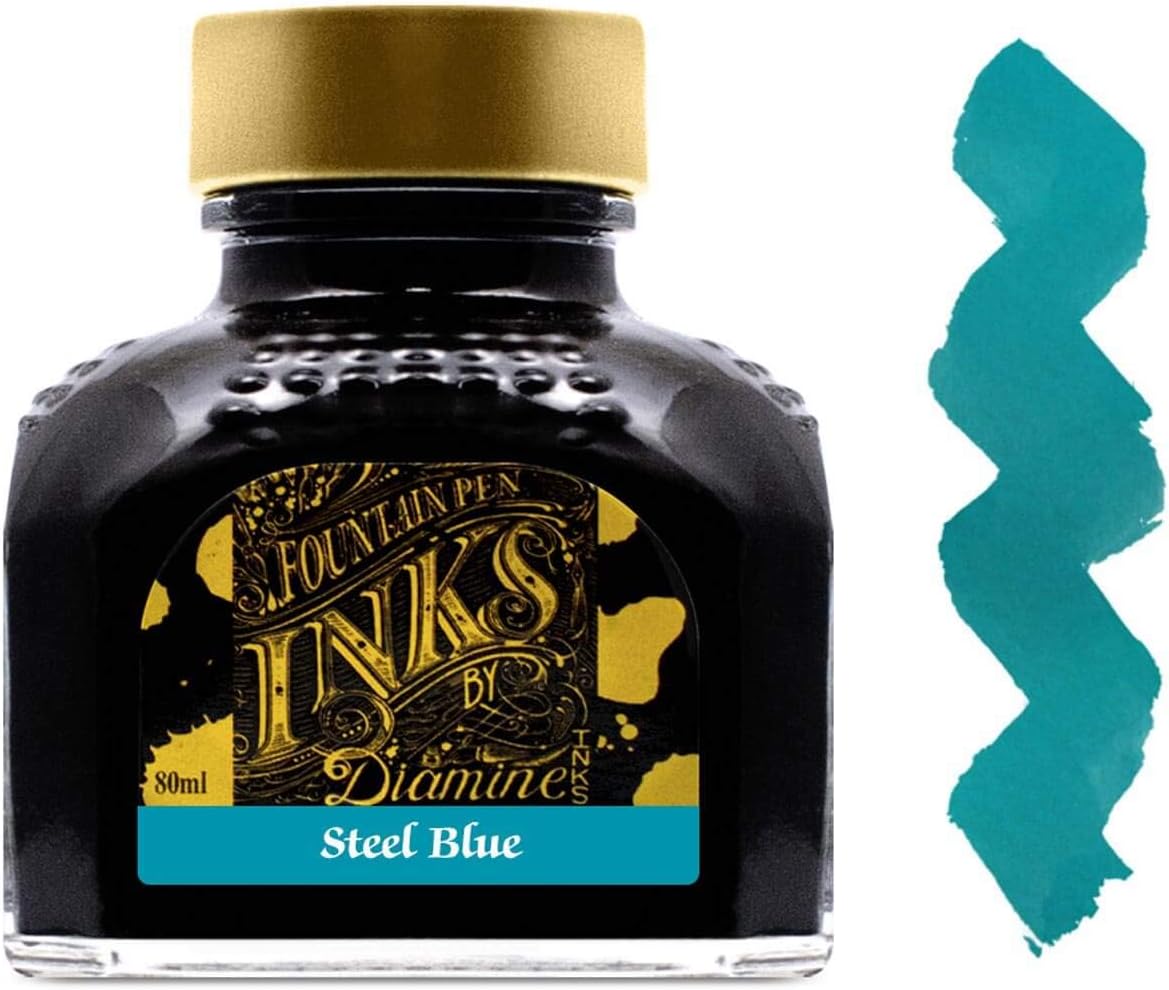 Diamine Refills Steel Blue Bottled Ink 80mL - DM-7011