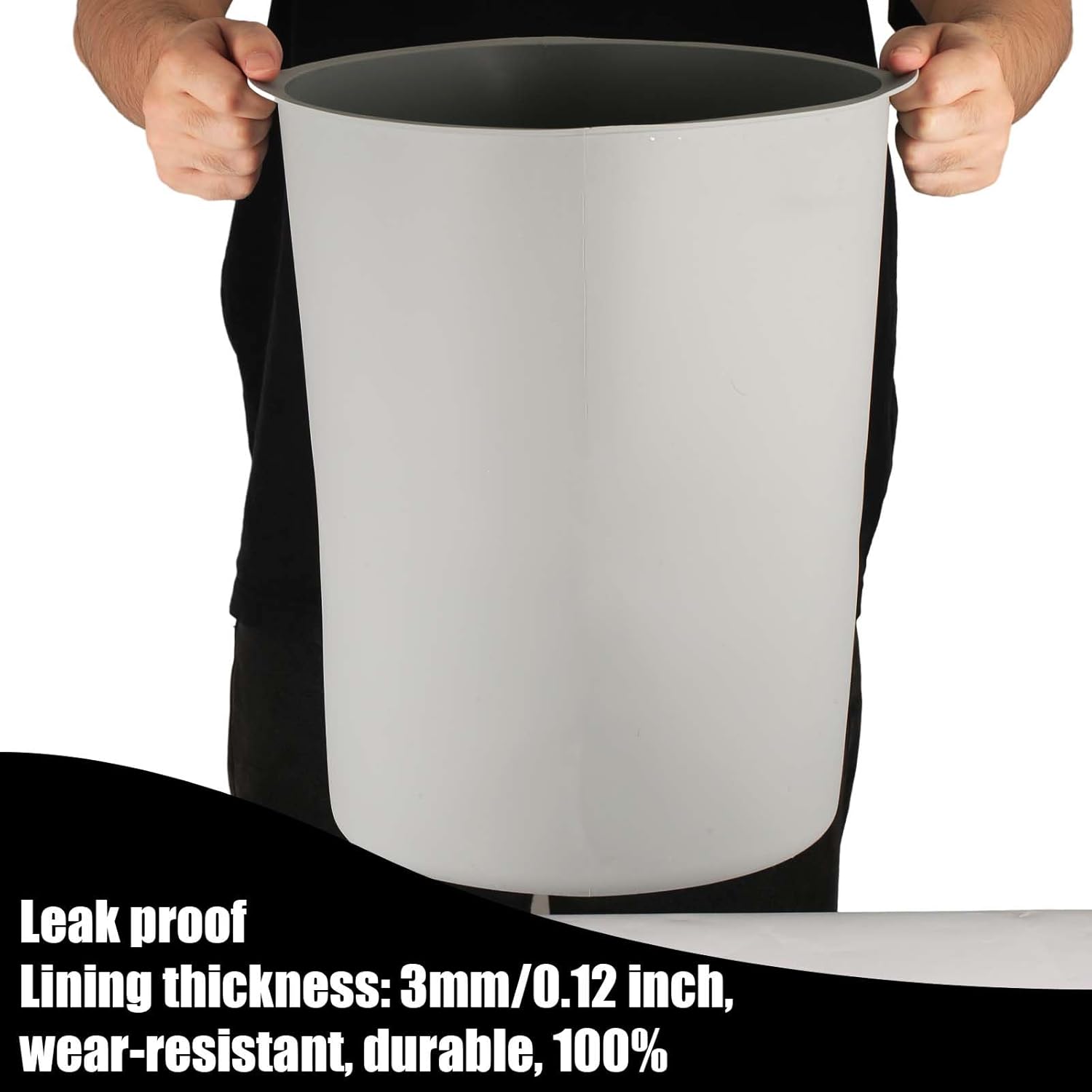 5 Gallon Bucket Liner, Silicone Rubber Bucket Saver Reusable Bucket Lining with Graduated Measurement for Concrete Paint Mix and Thinset (Grey), Gray, 32195