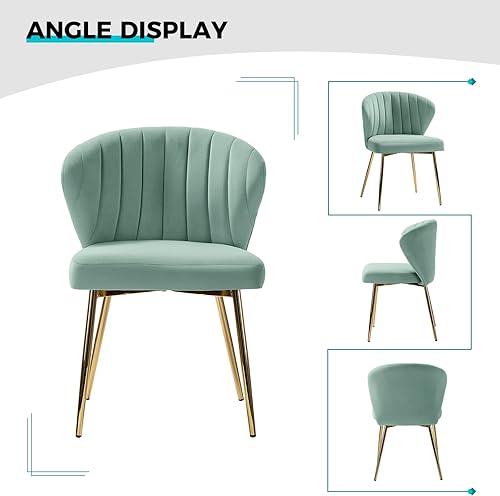 Miniatura 122 de TINA'S HOME Sillas modernas para sala de estar, comedor, pequeña silla decorativa de terciopelo con patas de metal dorado, bonita silla lateral