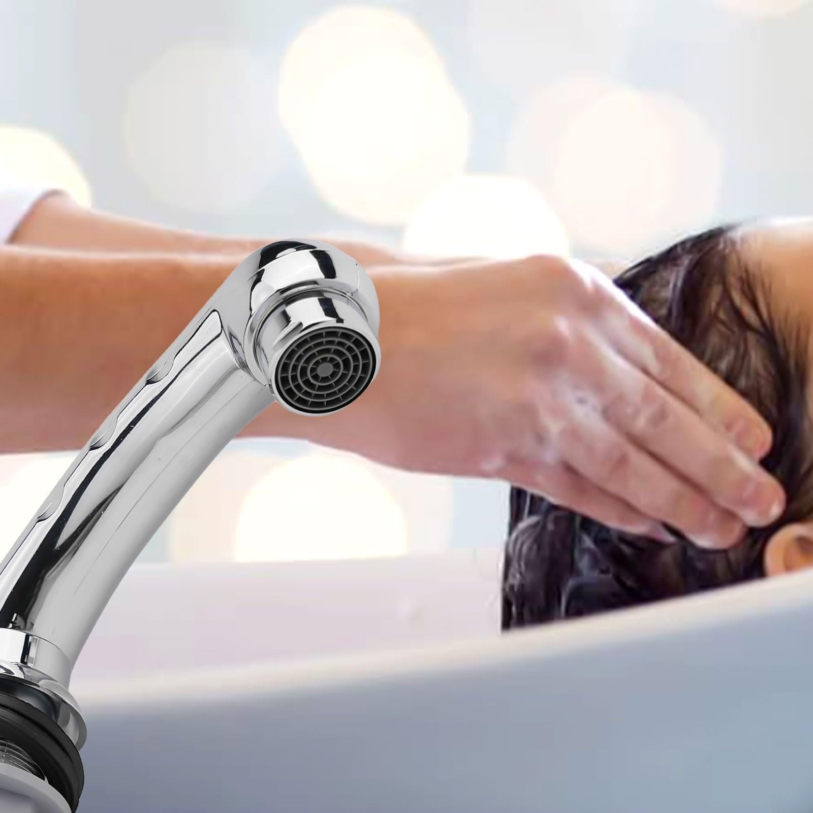 Soffione doccia professionale per shampoo, ugello per lavabo, con tubo flessibile per barbiere, parrucchiere, spray flessibile per salone di bellezza