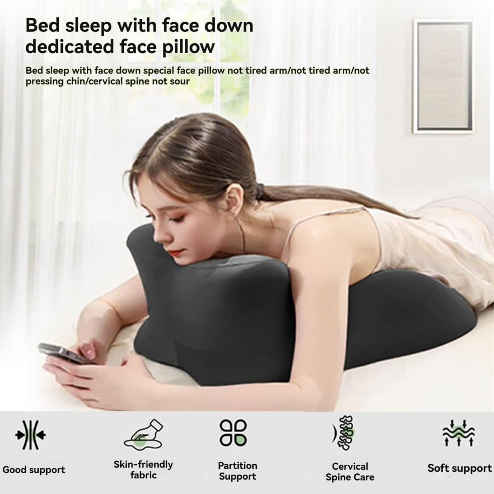 Almohada para parejas, ángulo de 27°, posición perfecta, cojín de cuña de espuma viscoelástica para apoyo de intimidad y espalda, ideal para todas las posturas, mantiene la noche agradable