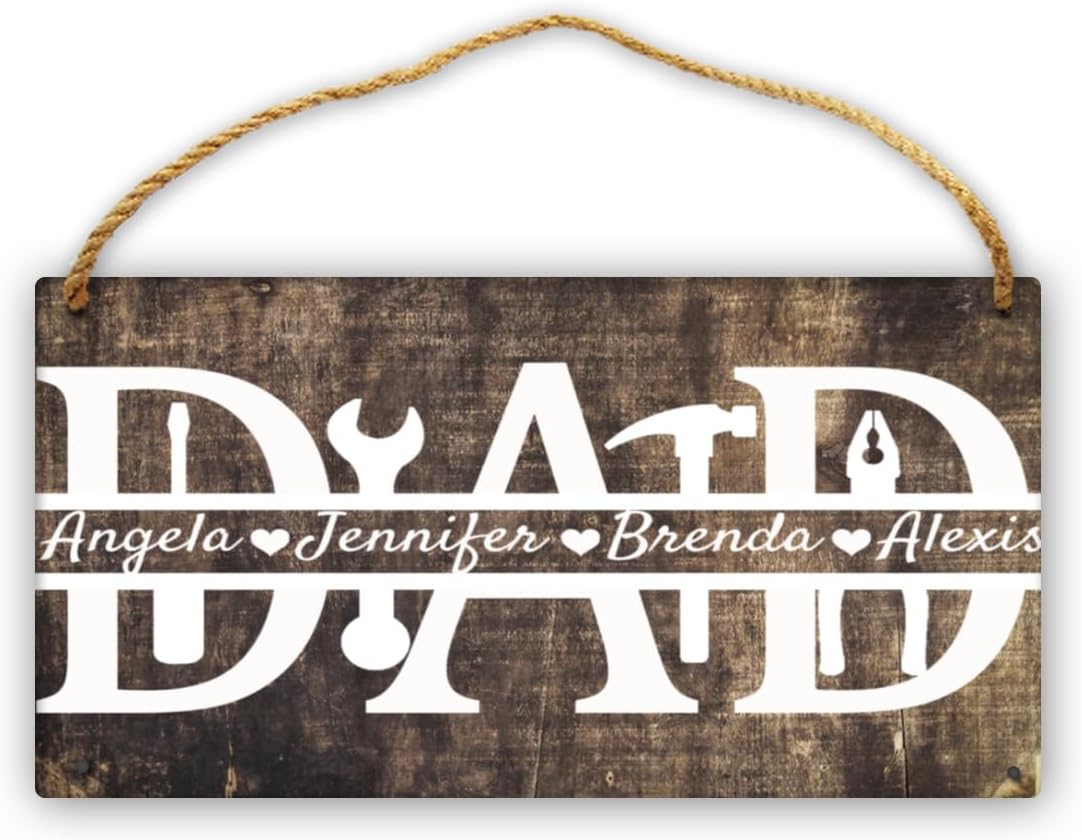 Custom Wood Sign with Kid's Name, Workshop Sign with Kid's Name, Dads Workshop, Man Cave Sign with Kid's Name Rustic Garage Bar Decor, Garage Pub Sign, Farmhouse Wall Art 5"x10"