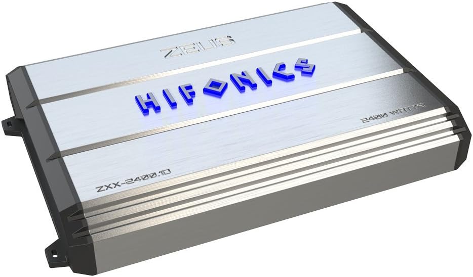 Hifonics ZXX-3200.1D Zeus Mono Channel Car Audio Amplifier (Silver) – Class D Amp, 3200-Watt, Aluminum Heat Sink, Variable Electronic Crossover, Illuminated Logo, Bass Remote Included, 1 Ohm Stable : Everything Else