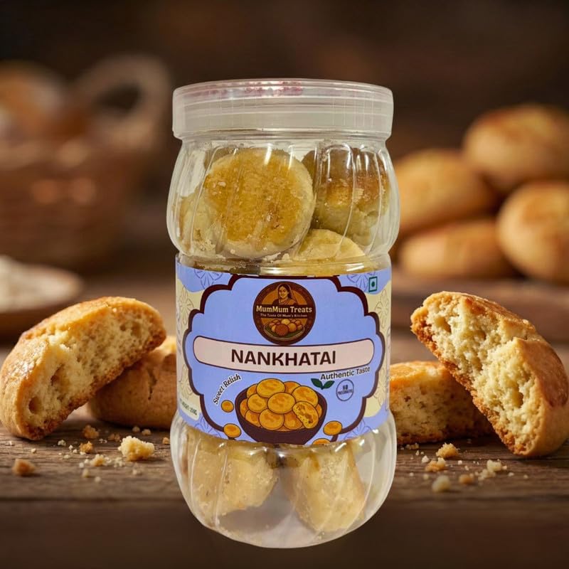 Image of MumMum Treats Nankhatai 250g | Traditional Indian Shortbread Cookies | Homemade Style Ghee Mithai