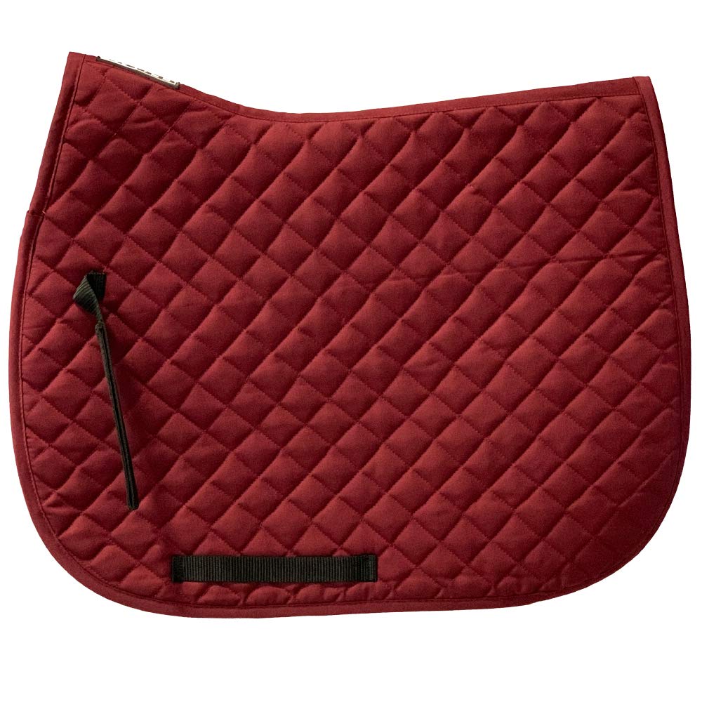 ASTILE EQUESTRIAN SADDLE PADS GENERAL PURPOSE SADDLE PADS NUMNAH QUILTED (COB/FULL, BURGUNDY)