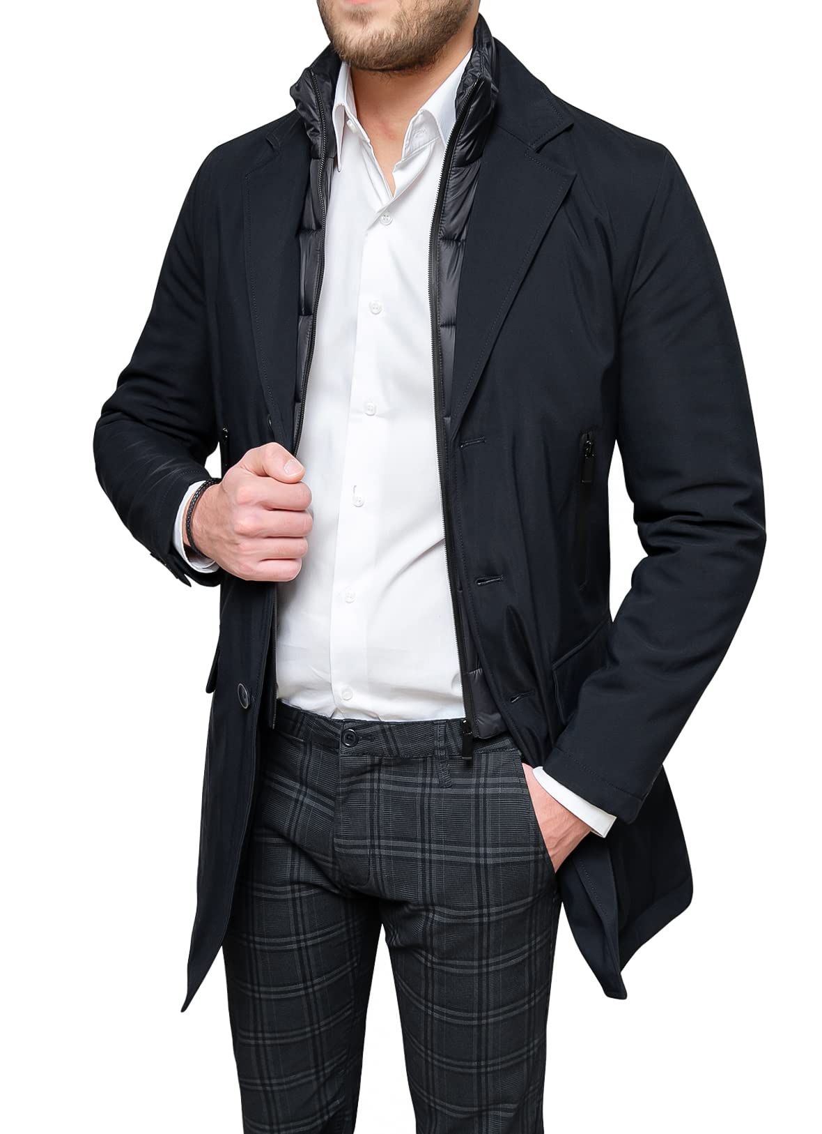 Giaccone piumino uomo Sartoriale giacca Soprabito Elegante casual Invernale