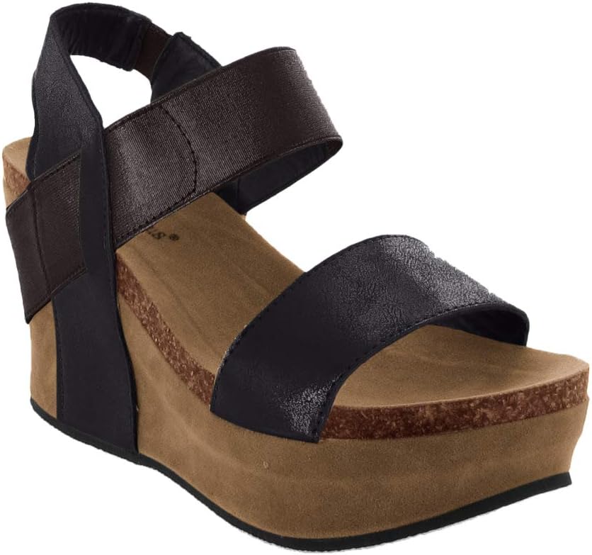 Pierre Dumas Women's Comfortable Cushioned Open Toe Wedge