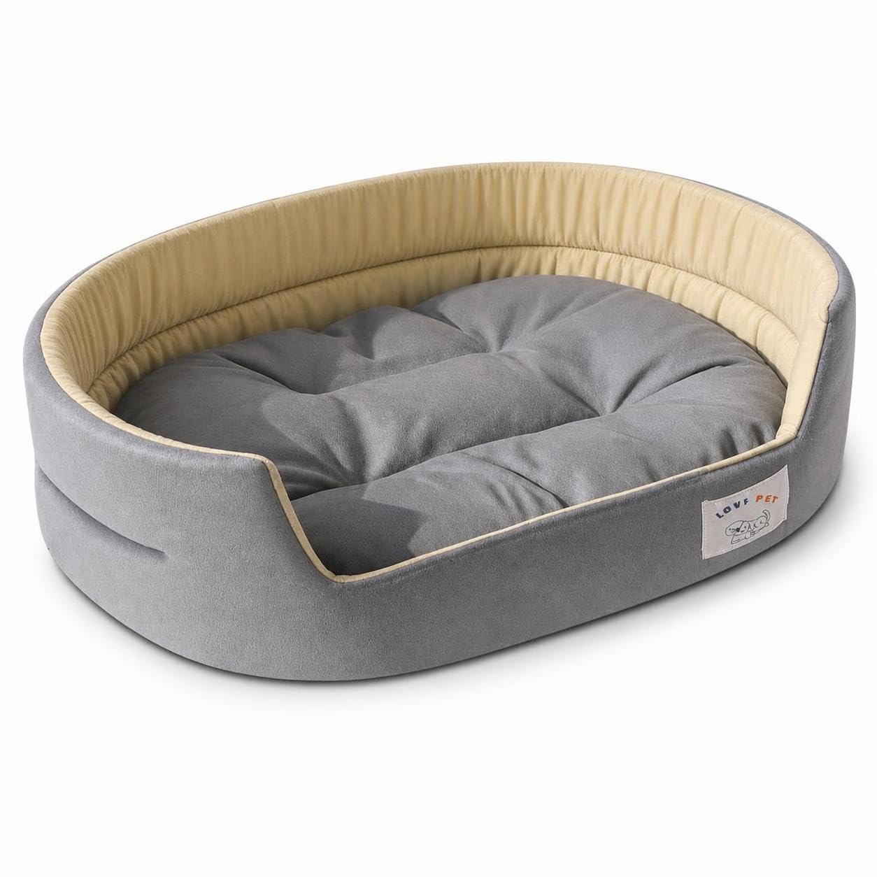 Cama para Laterales s, cojín Lavable y Alta Elasticidad, Grans, Gris Espacial Oscuro con Valla elevada (Cama + cojín), XL (80 * 60 cm)