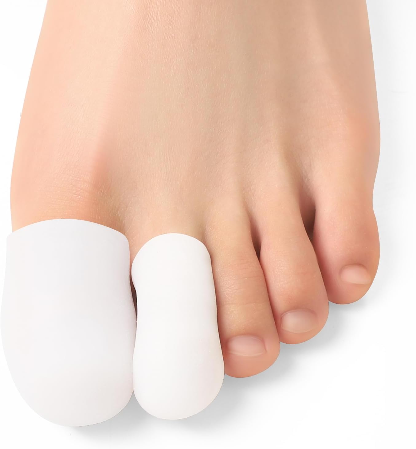 Bukihome 12 Pack Toe Protectors, Silicone Toe Caps to Cushion Toe Blister, Corn, Callus, Great for Running, Walking, Stop Toe Pain. (White)