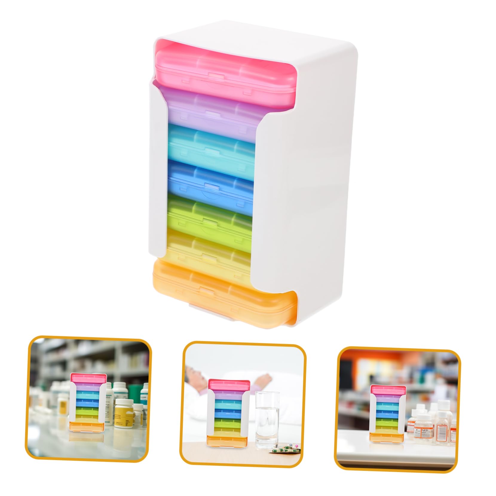 Lot De 2 Boîtes À Pilules Portables Pour De Voyage Distributeur De Pilules Organisateur Mignon 7 Jours Et Organisateur Hebdomadaire Rond Conteneur De Jour Support