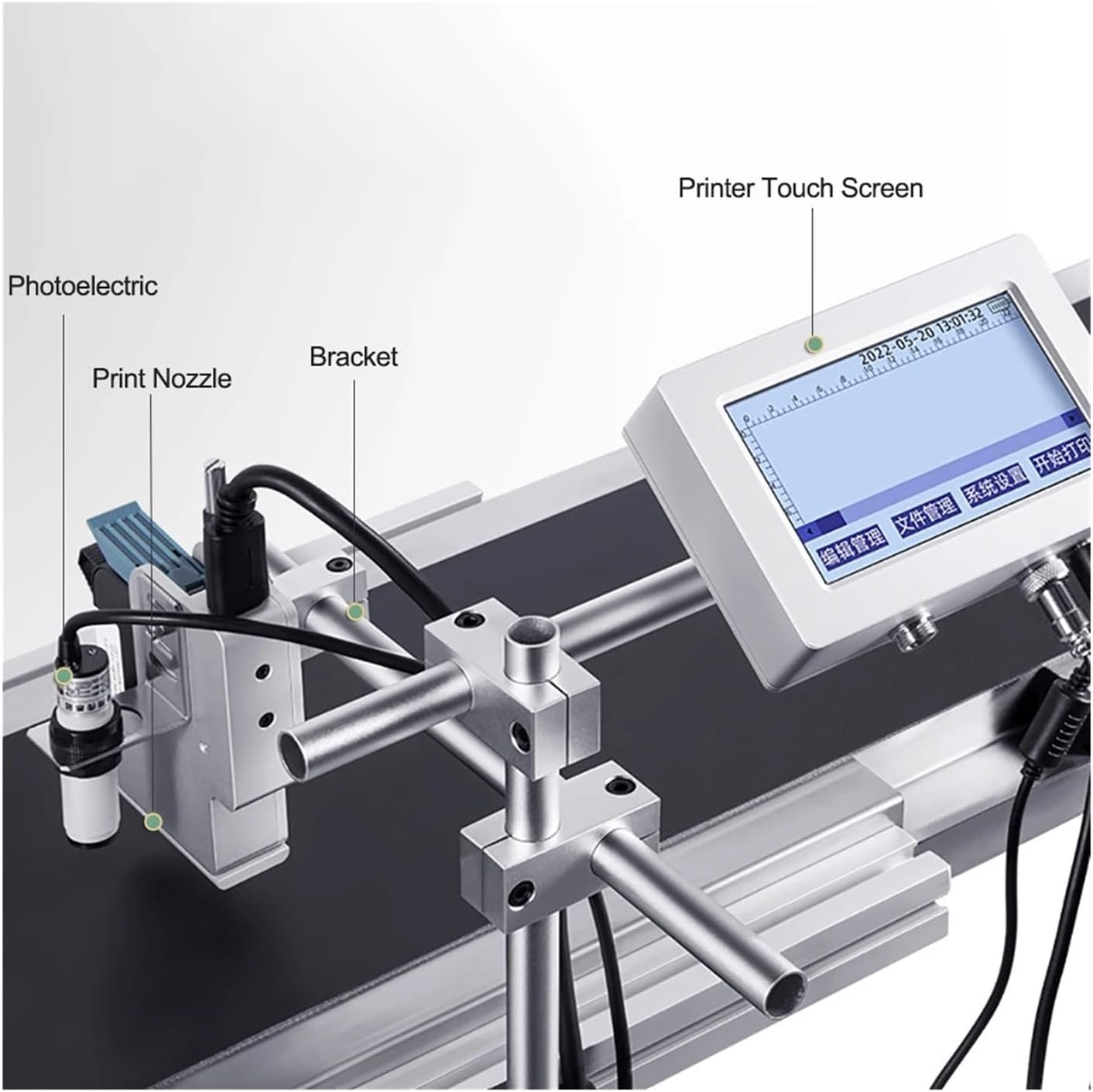 1set Touch Screen Online Inkjet Printer12.7mm(1 Printer 1 Ink,US Plug)