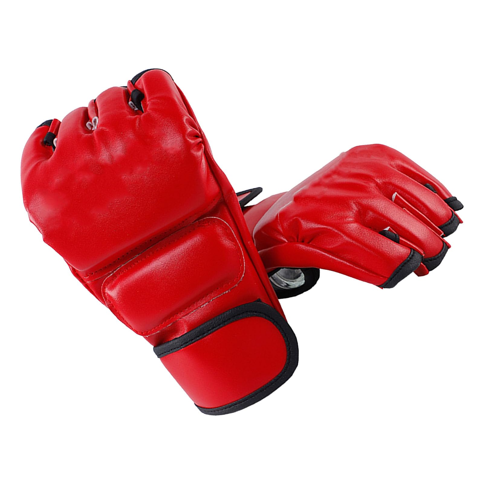MMA-Handschuhe, Unisex, MMA-Handschuhe, Halbfinger-Kickbox-Handschuhe, Käfig-Kampfhandschuhe, MMA-Trainingshandschuhe Für Kampfkampftraining, Rot